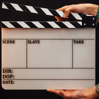 Large Standard Engraved Clapperboard with Filmsticks Large All-Weather Resin Sticks