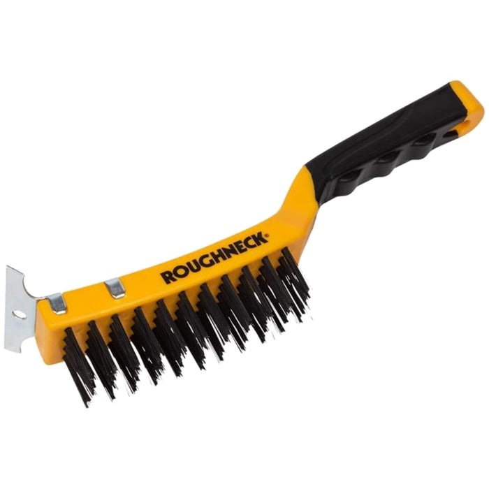 Roughneck Soft-Grip Wire Brush with Scraper