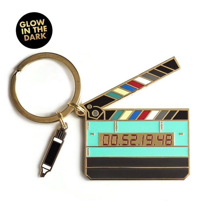 Film Pin Society - Glow in the Dark Large Movie Slate Keychain