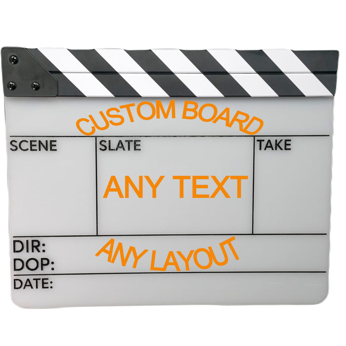 Custom Professional Engraved Clapperboard (w/Sticks)